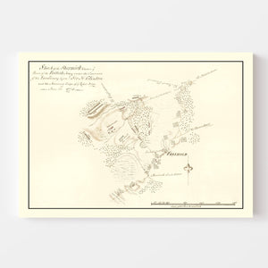 Vintage Battle of Monmouth Map 1778