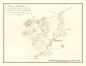 Vintage Battle of Monmouth Map 1778