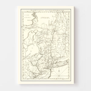 Vintage Hudson River Map 1778