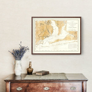 Vintage Pensacola Harbor, FL Map 1780