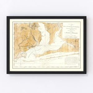 Vintage Pensacola Harbor, FL Map 1780