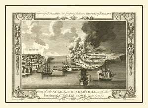 Vintage Battle of Bunker Hill Map 1775
