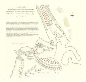 Vintage Fort Penobscot Map 1785