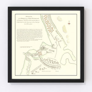 Vintage Fort Penobscot Map 1785