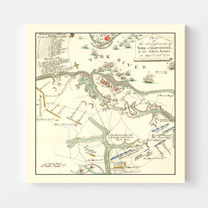 Vintage Map of York & Gloucester 1785