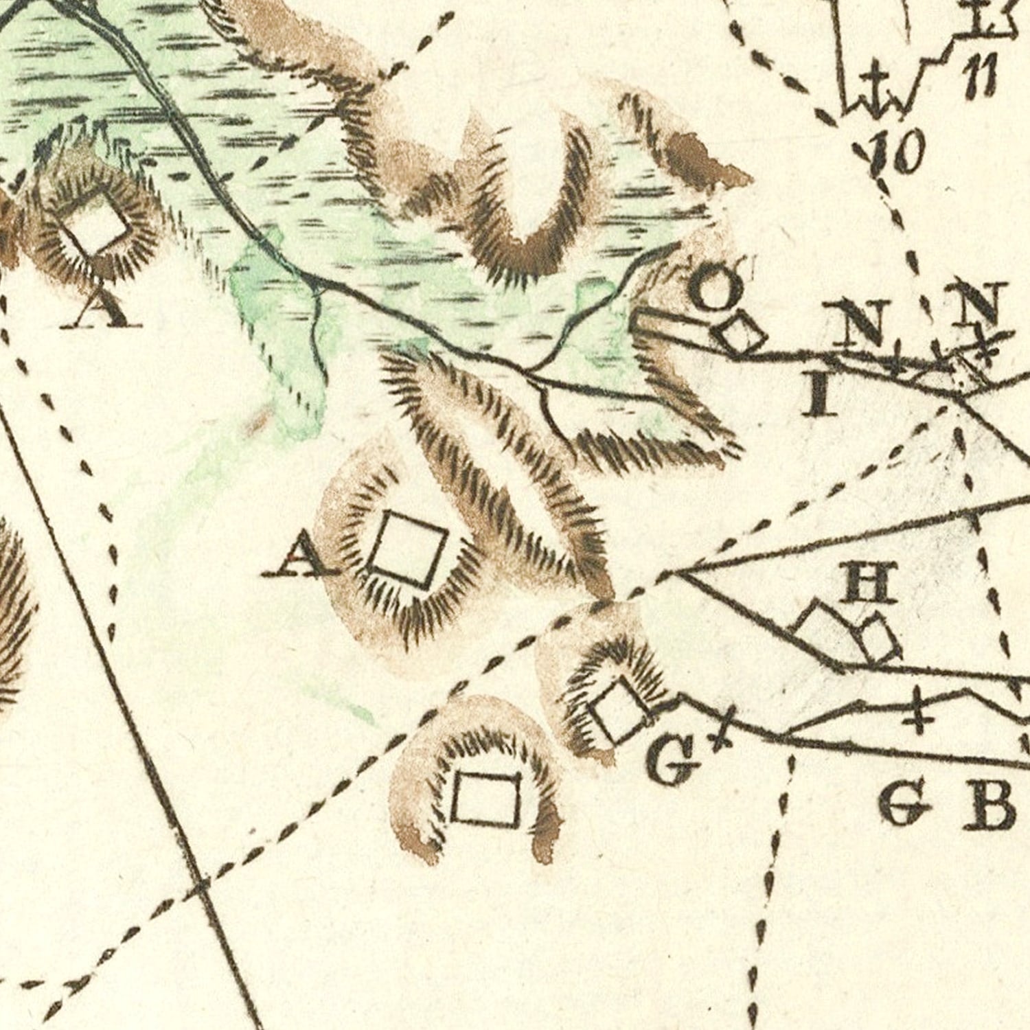 Vintage Map of York & Gloucester 1785
