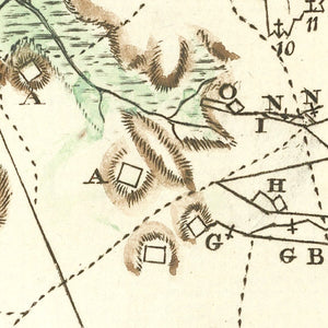 Vintage Map of York & Gloucester 1785