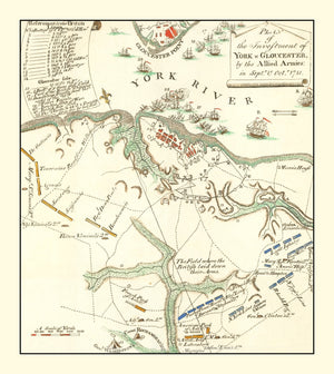 Vintage Map of York & Gloucester 1785