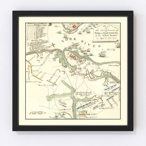 Vintage Map of York & Gloucester 1785