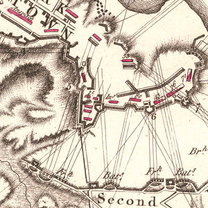 Vintage Siege of Yorktown Map 1787