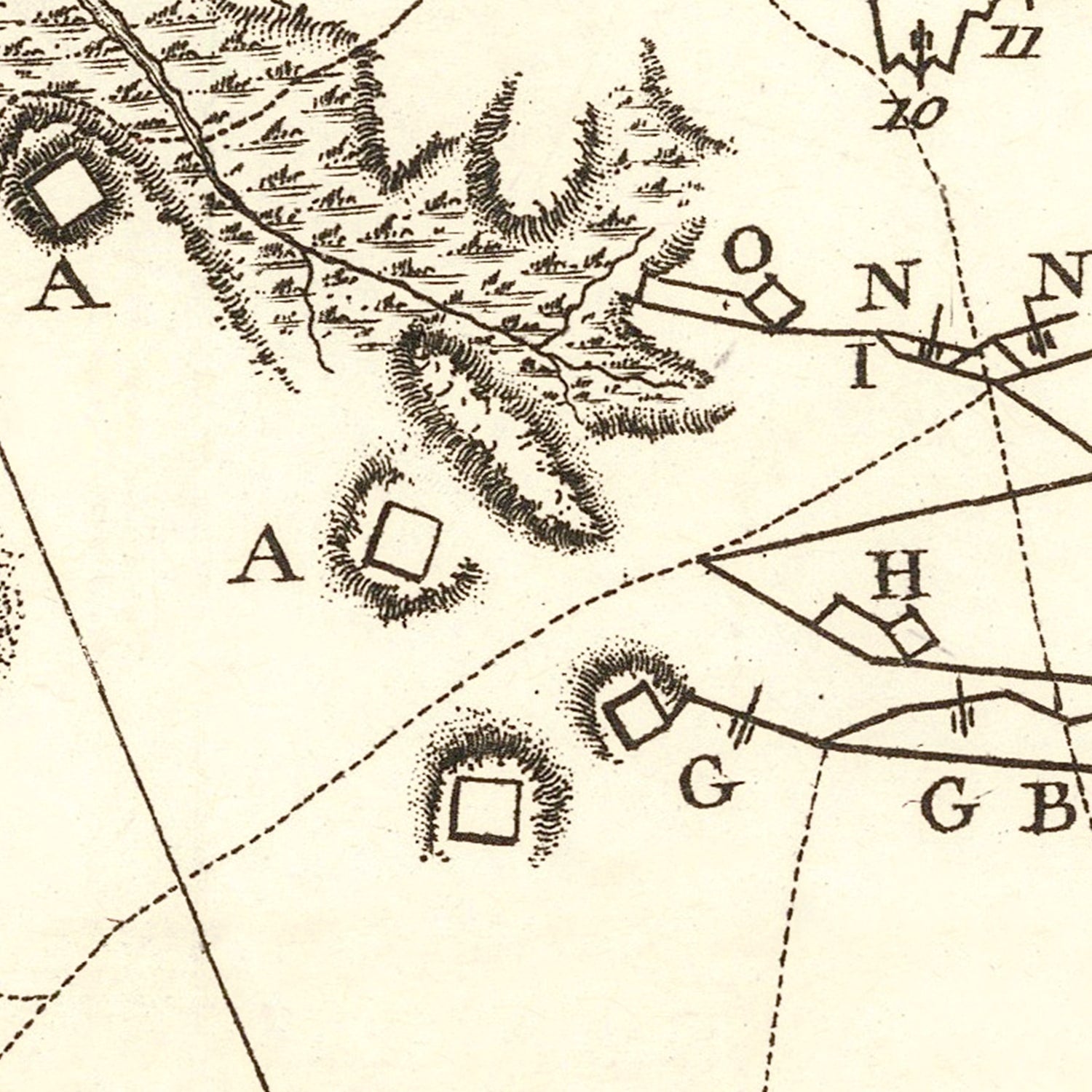 Vintage Siege of Gloucester Map 1787