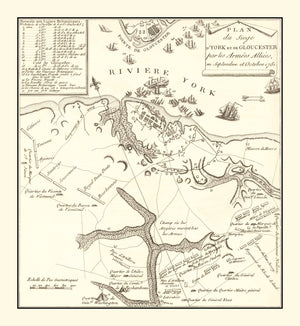 Vintage Siege of Gloucester Map 1787