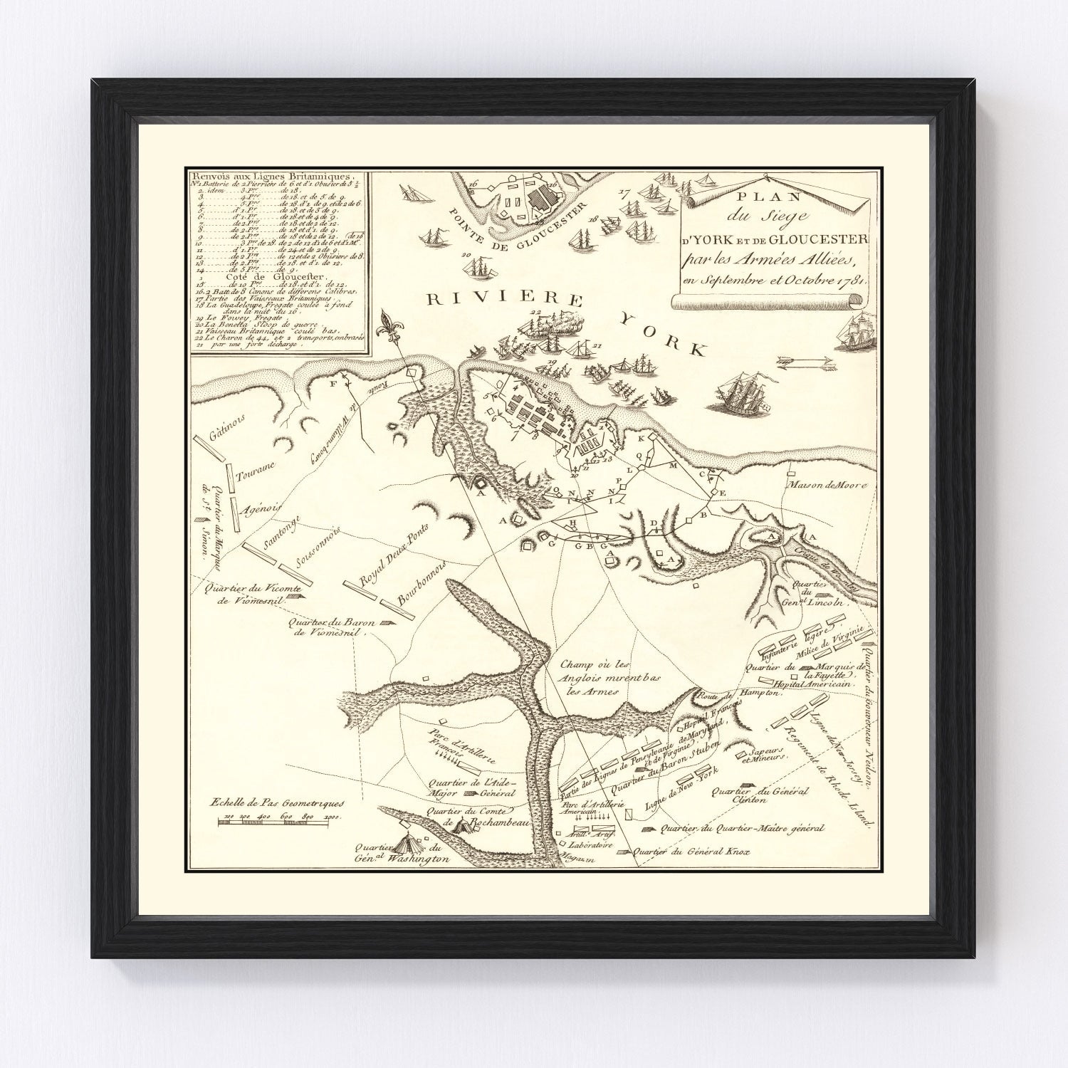 Vintage Siege of Gloucester Map 1787