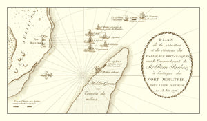 Vintage Battle of Sullivan's Island Map 1787