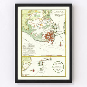 Vintage Fort Moultrie Map 1780