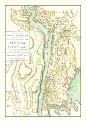 Vintage New York & East New Jersey War Map 1793