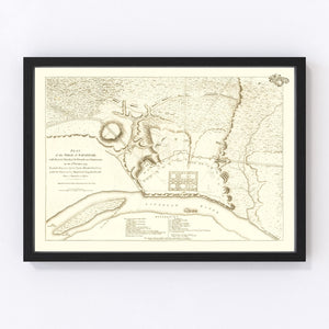 Vintage Siege of Savannah Map 1794