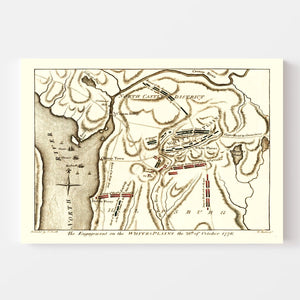Vintage White Plains Battle Map 1796
