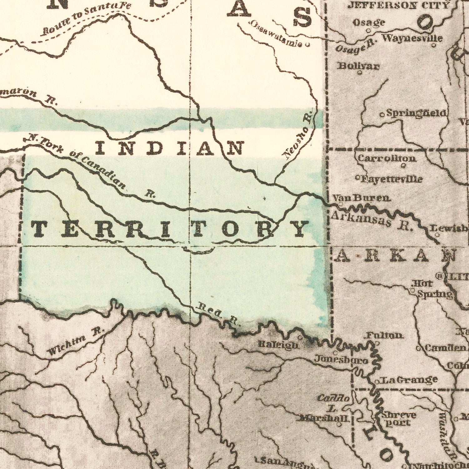 Vintage United States Map of the Slave States & Slavery 1856
