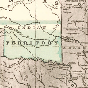 Vintage United States Map of the Slave States & Slavery 1856