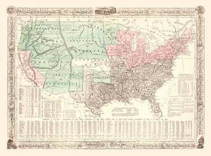 Vintage United States Map of the Slave States & Slavery 1856