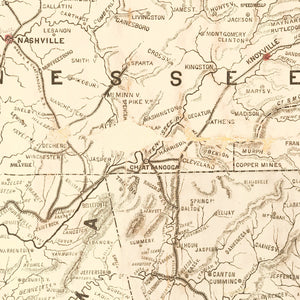 Vintage Military Map of the Southern United States 1861