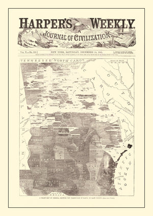 Vintage Georgia Slave Map 1861