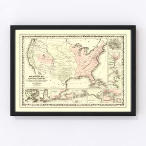 Vintage Military Map of the Southern Harbors 1861