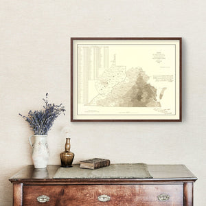 Vintage Virginia Abolitionist Map 1861