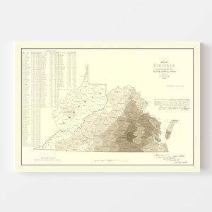 Vintage Virginia Abolitionist Map 1861
