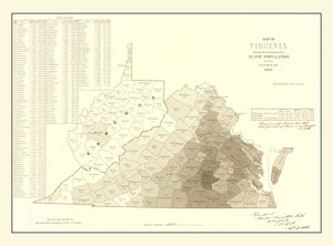 Vintage Virginia Abolitionist Map 1861