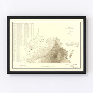 Vintage Virginia Abolitionist Map 1861