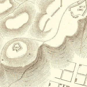 Vintage Rebel Fortifications at Columbus Kentucky Map 1862