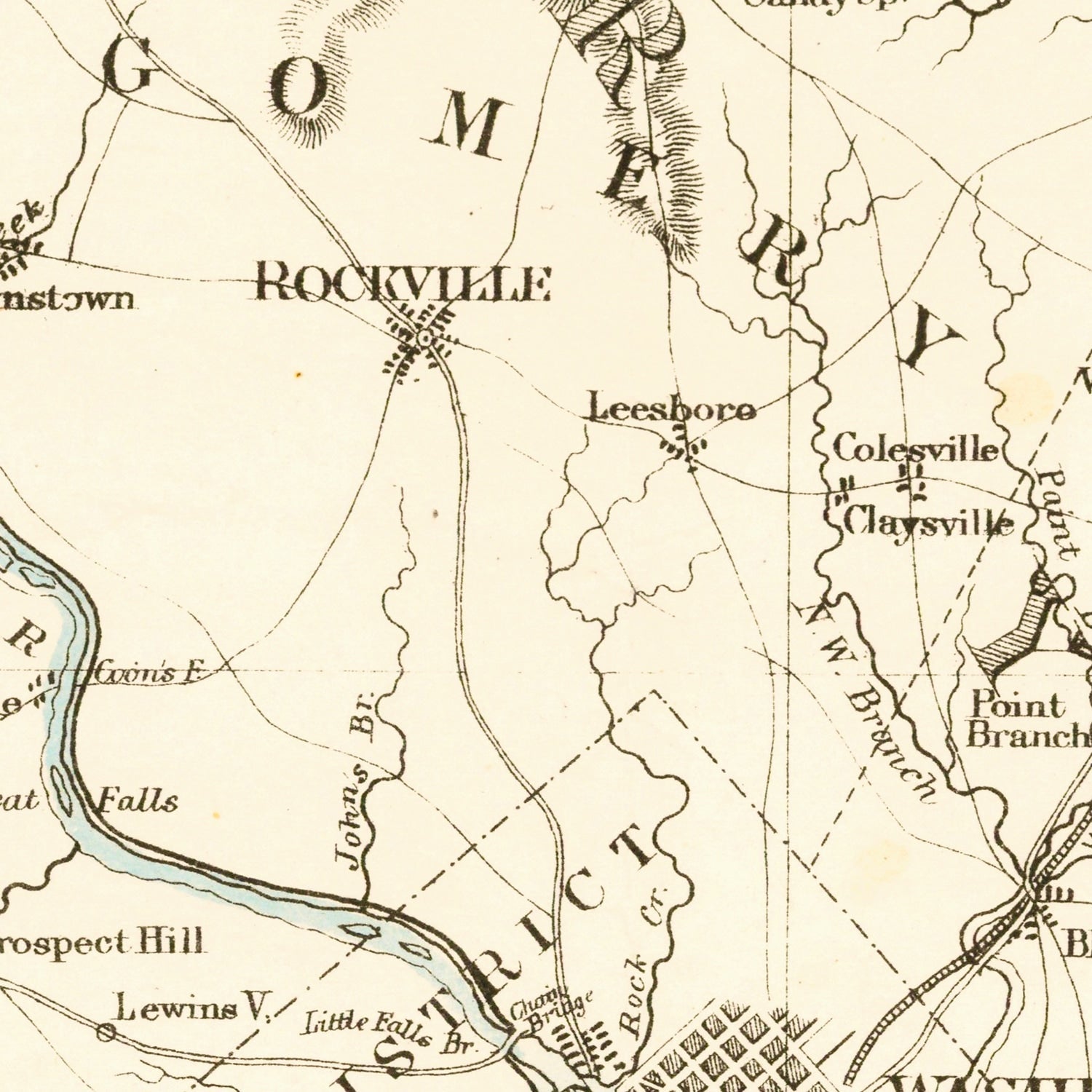 Vintage Seat of War in Virginia & Maryland Map 1863
