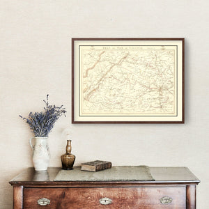 Vintage Map of the Seat of War in Virginia 1863