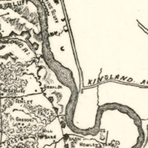 Vintage Map of Richmond & Petersburg, VA 1864