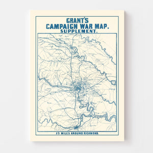 Vintage Nashville Battlefields Map 1866