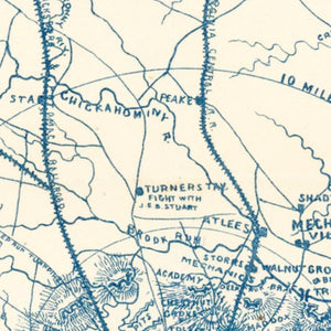 Vintage Nashville Battlefields Map 1866