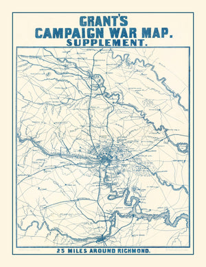 Vintage Nashville Battlefields Map 1866