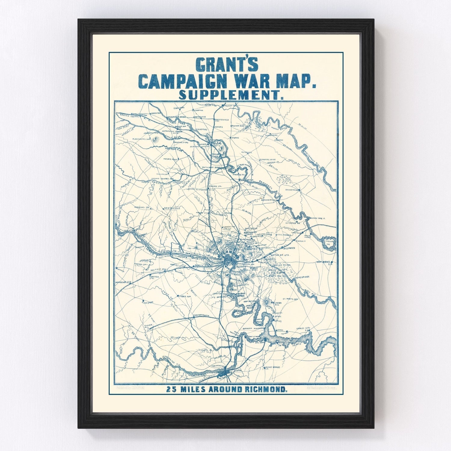 Vintage Nashville Battlefields Map 1866