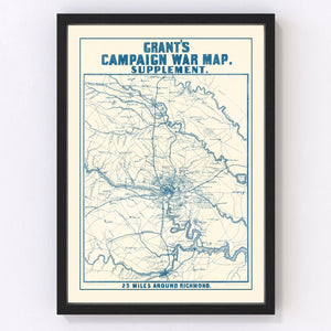 Vintage Nashville Battlefields Map 1866