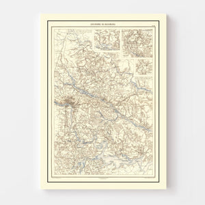 Vintage Richmond, VA Map 1874