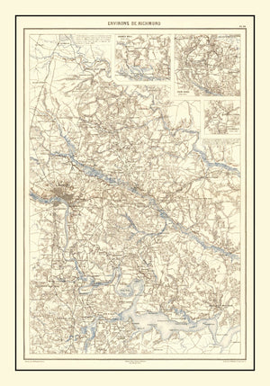 Vintage Richmond, VA Map 1874