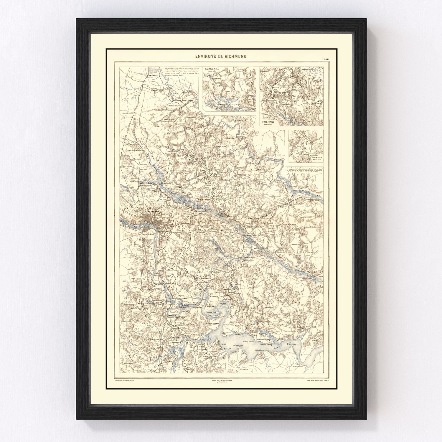 Vintage Richmond, VA Map 1874