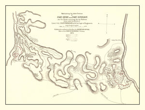 Vintage Fort Henry & Fort Donelson Map 1875
