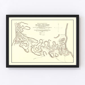 Vintage Fort Henry & Fort Donelson Map 1875