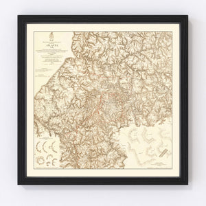 Vintage Map of Military Operations in Atlanta 1875