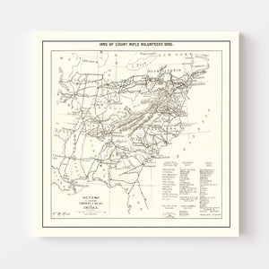 Vintage Inns of Court Rifle Volunteers Map 1890