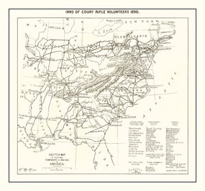 Vintage Inns of Court Rifle Volunteers Map 1890