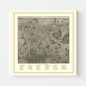 Vintage Gettysburg Battlefield Map 1936